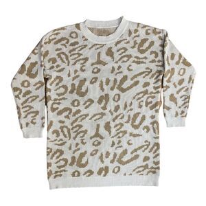 Vestidos Woman's Cheetah Print Cream Tan Sweater sz Small